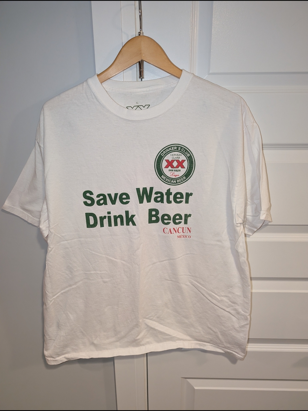 Dos Equis XX Cancun Mexico Save Water Drink Beer Graphic Beer T-Shirt Vacation T